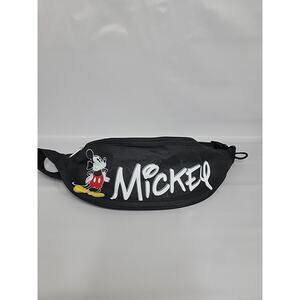 Disney Mickey Mouse Fanny Pack Bag Shoulder Crossbody Black EUC